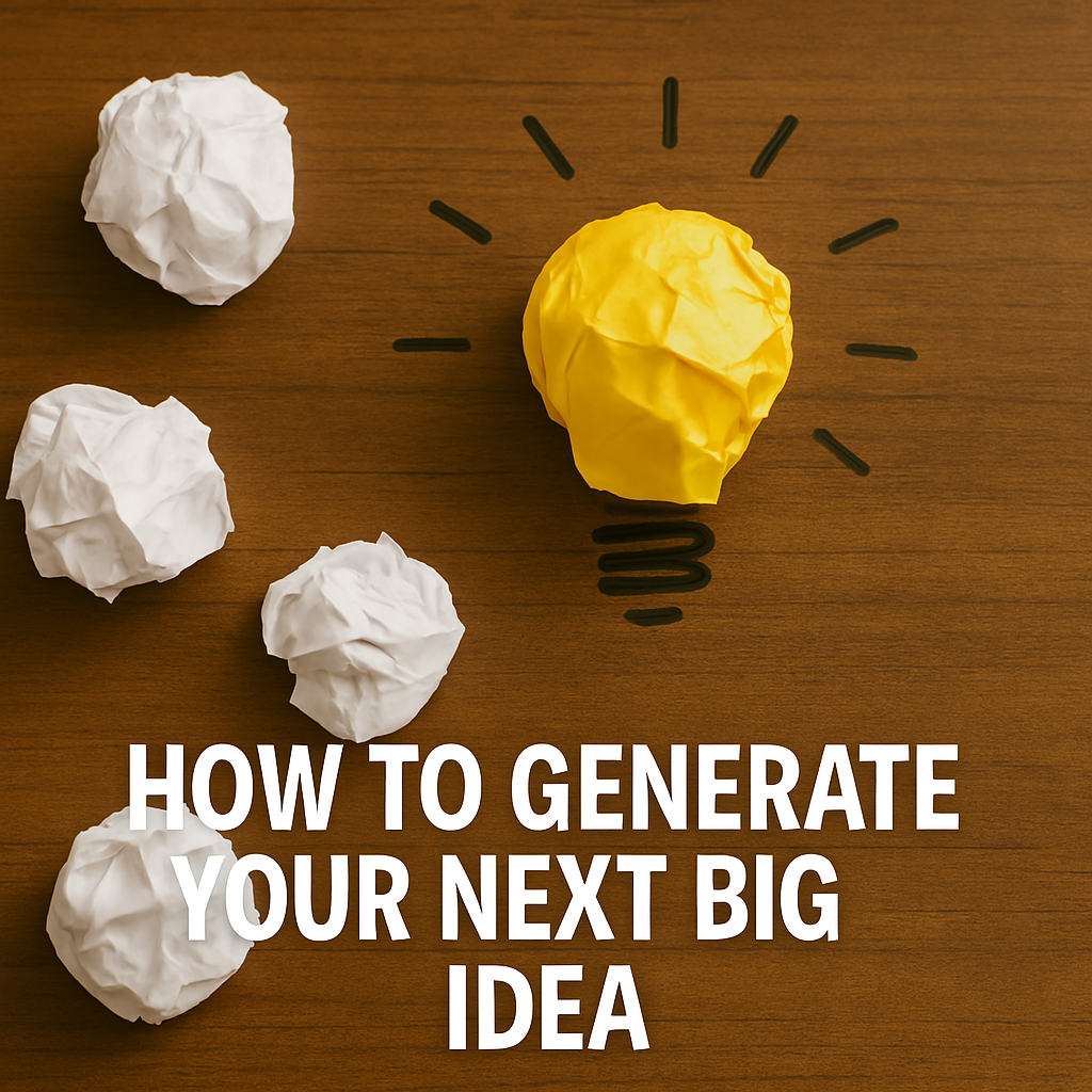 How to Generate Your Next Big Idea How to Generate Your Next Big Idea