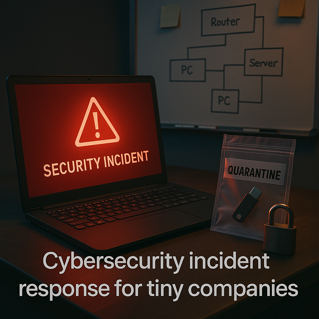 Cybersecurity incident response for tiny companies