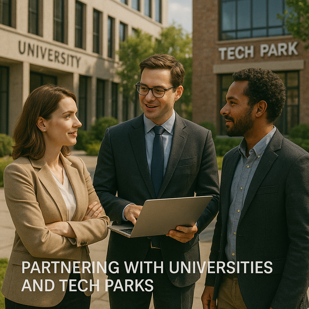 Partnering with universities and tech parks